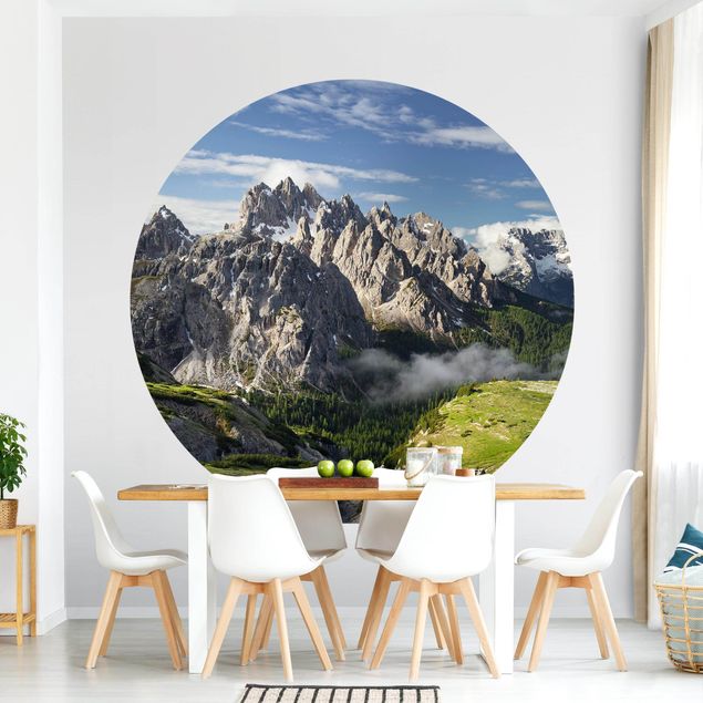 Italienische Alpen Fototapete rund kaufen