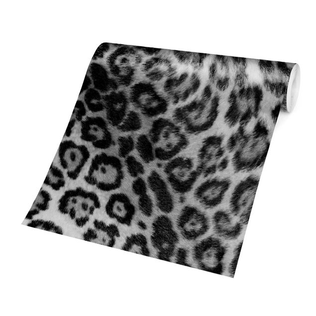 Fototapete - Jaguar Skin Schwarz-Weiß - Quadrat