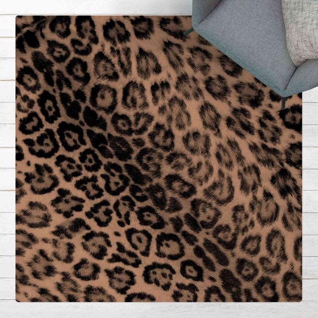 Teppich Fell Jaguar Skin Schwarz-Weiß