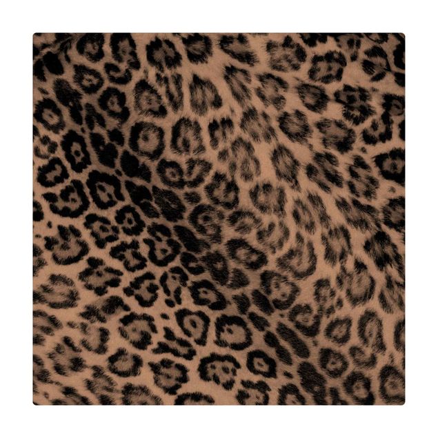 Kork-Teppich - Jaguar Skin Schwarz-Weiß - Quadrat 1:1