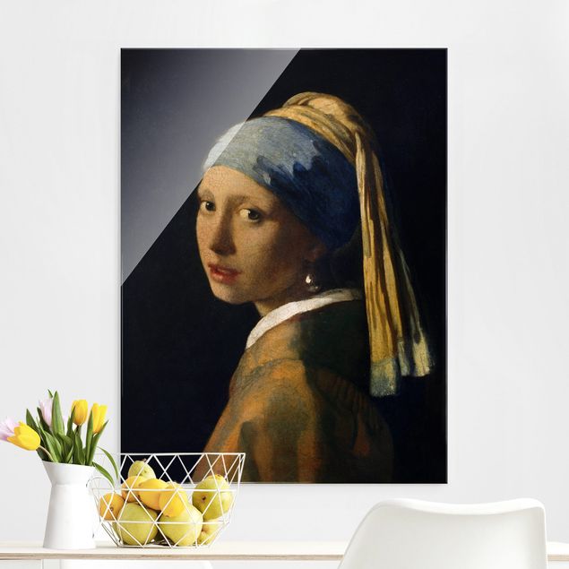 XXL Glasbilder Jan Vermeer van Delft - Das Mädchen mit dem Perlenohrgehänge