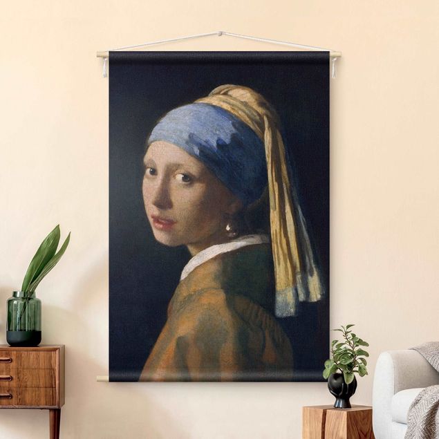 Wandbehang Stoff Jan Vermeer van Delft - Das Mädchen mit dem Perlenohrgehänge