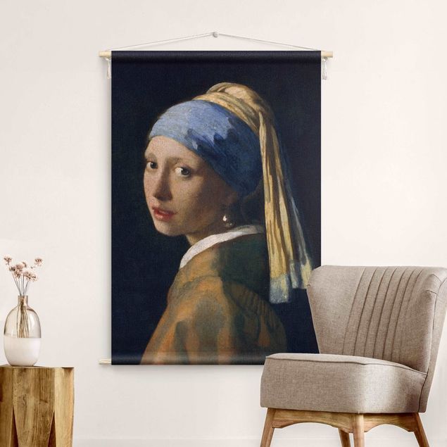 Wandbehang groß Jan Vermeer van Delft - Das Mädchen mit dem Perlenohrgehänge