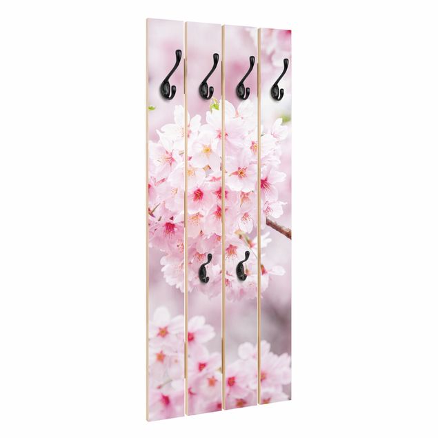 Wandgarderobe Holzpalette - Japanische Kirschblüten