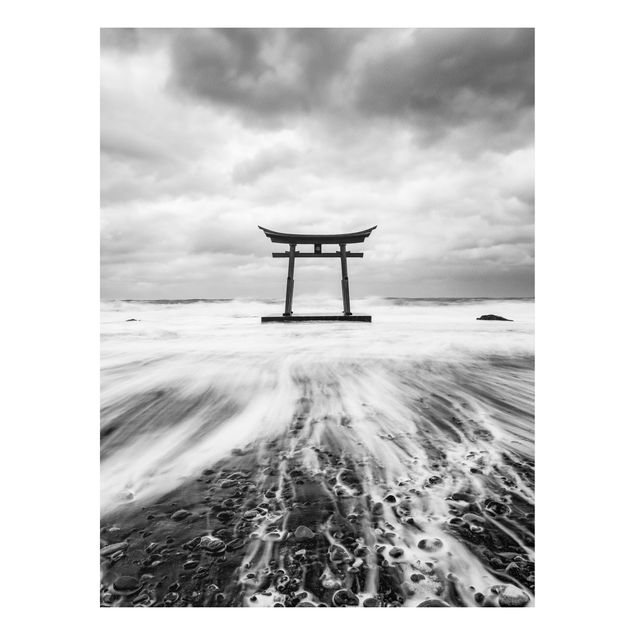 Foto auf Hartschaumplatte Japanisches Torii im Meer