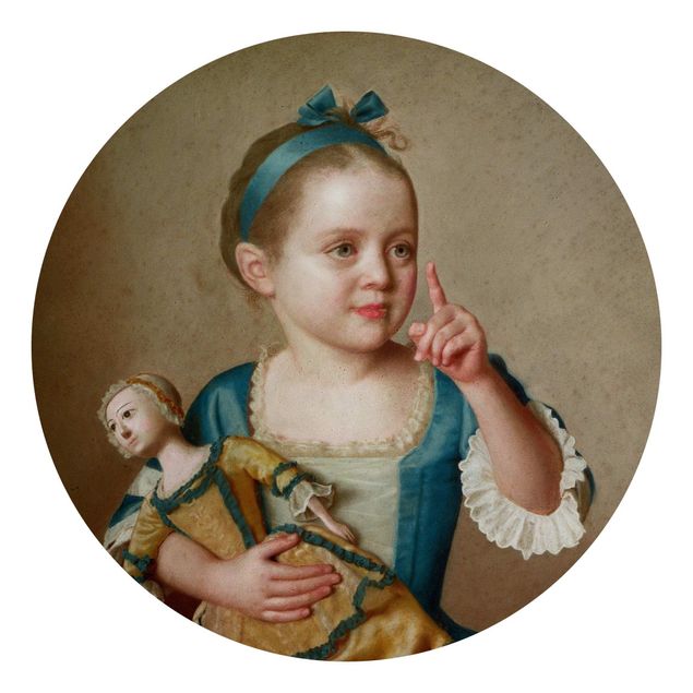 selbstklebende Tapete Jean Etienne Liotard - Mädchen mit Puppe