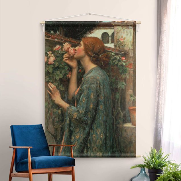 Wandbehang Stoffbild John William Waterhouse - Die Seele der Rose