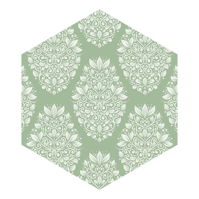 Pattern Design Jugendstil Muster auf Grün