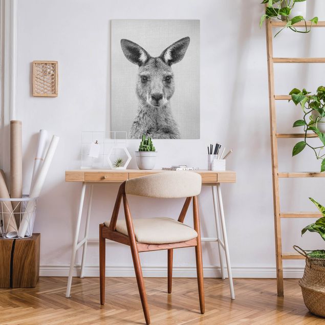 Leinwandbilder Tiere Känguru Knut Schwarz Weiß