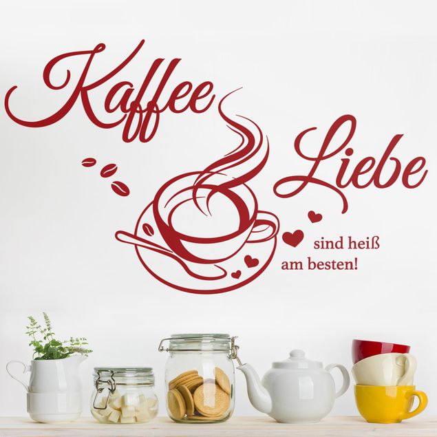 Sprüche Wandtattoo Kaffee & Liebe