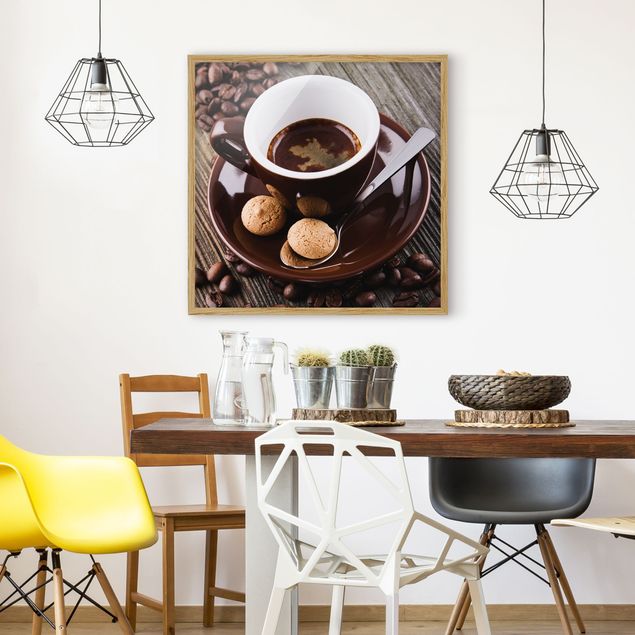Wandbilder Kaffeetasse mit Kaffeebohnen
