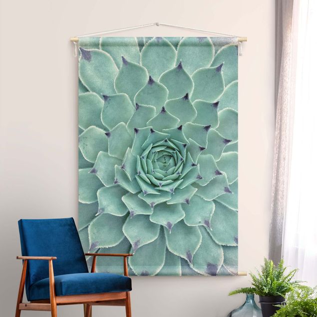 Wandbehang Stoffbild Kaktus Agave