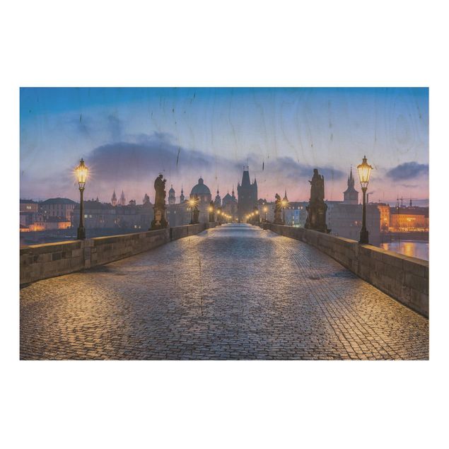 Bilder auf Holz Karlsbrücke in Prag