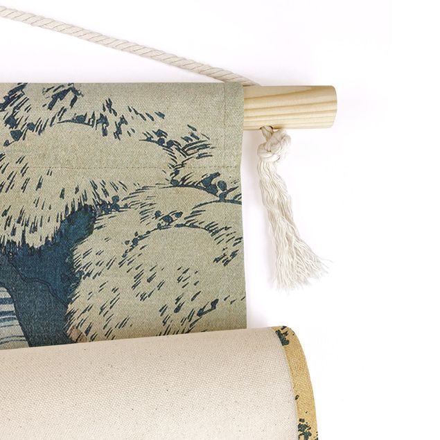 Wandbehang XXL Katsushika Hokusai - Der Wasserfall von Amida