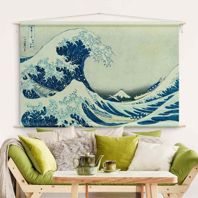 Moderne Wandteppiche Katsushika Hokusai - Die grosse Welle von Kanagawa