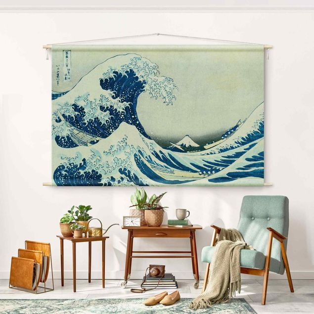 Wandbehang Tuch Katsushika Hokusai - Die grosse Welle von Kanagawa