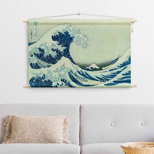 Großes Wandtuch Katsushika Hokusai - Die grosse Welle von Kanagawa
