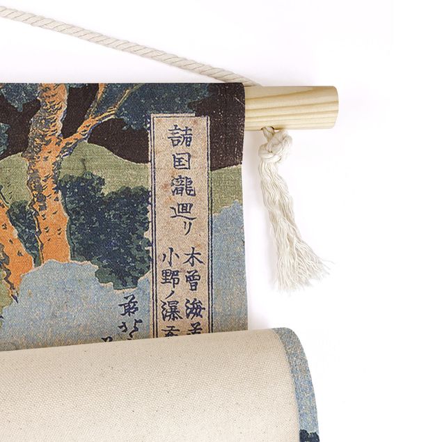 Wandtuch XXL Katsushika Hokusai - Ono Wasserfall