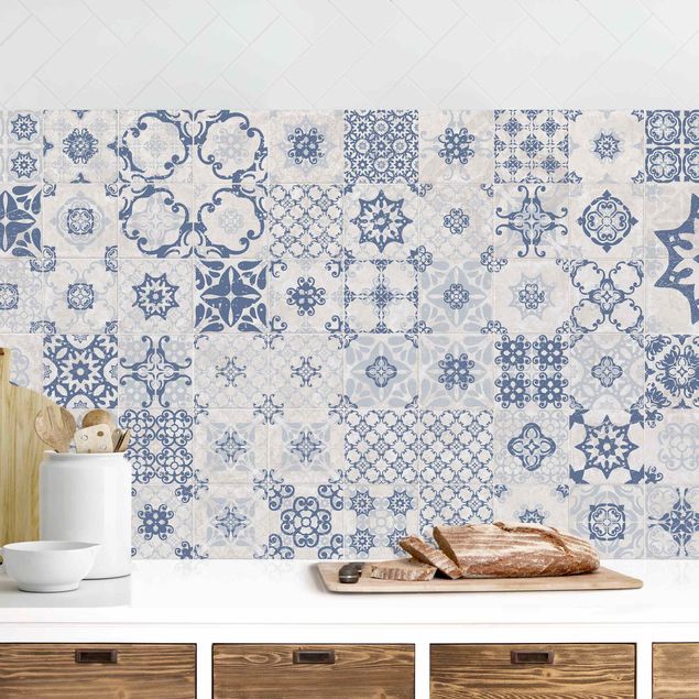 Küche Wandpaneel Keramikfliesen Agadir blau
