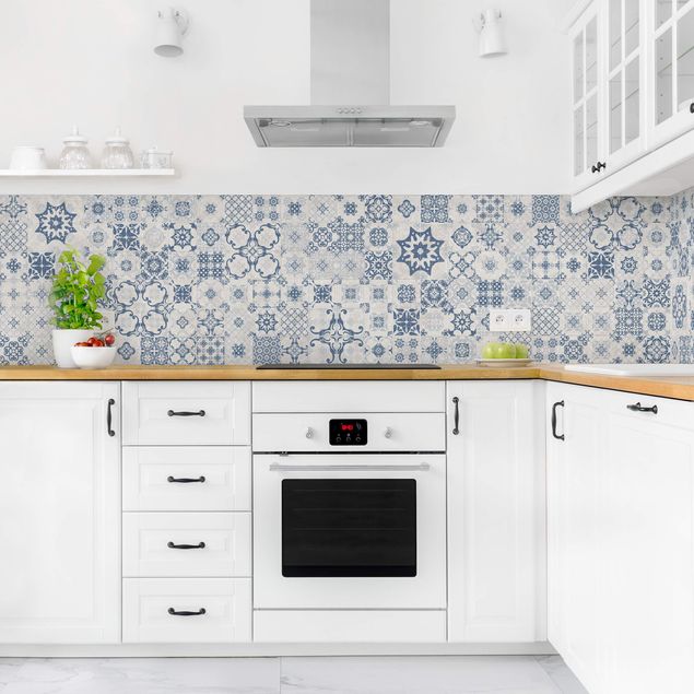Küchenspiegel Keramikfliesen Agadir blau