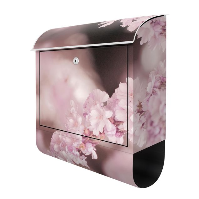 Design Briefkasten Kirschblüte im Violetten Licht