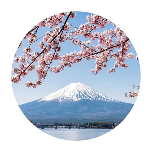 Vinyl-Matten Kirschblüten mit Berg Fuji
