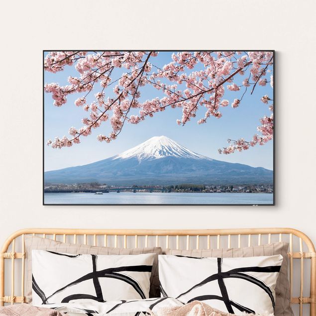 Wechselbild - Kirschblüten mit Berg Fuji