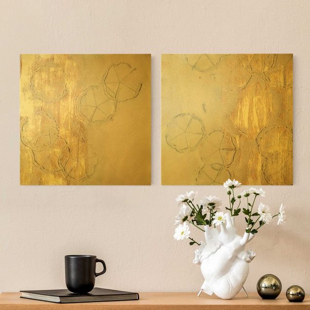 Leinwandbilder modern Kirschblütensaison Gold