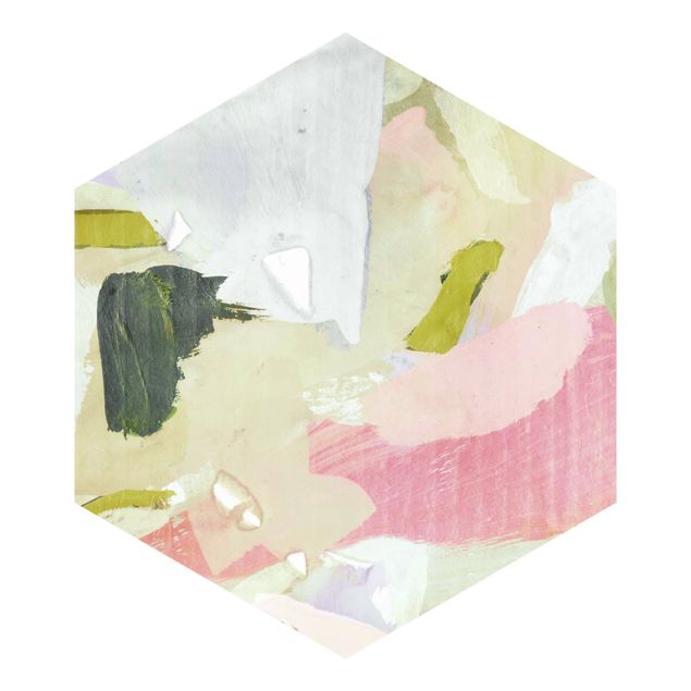 Hexagon Mustertapete selbstklebend - Klangspiel in Rosé I