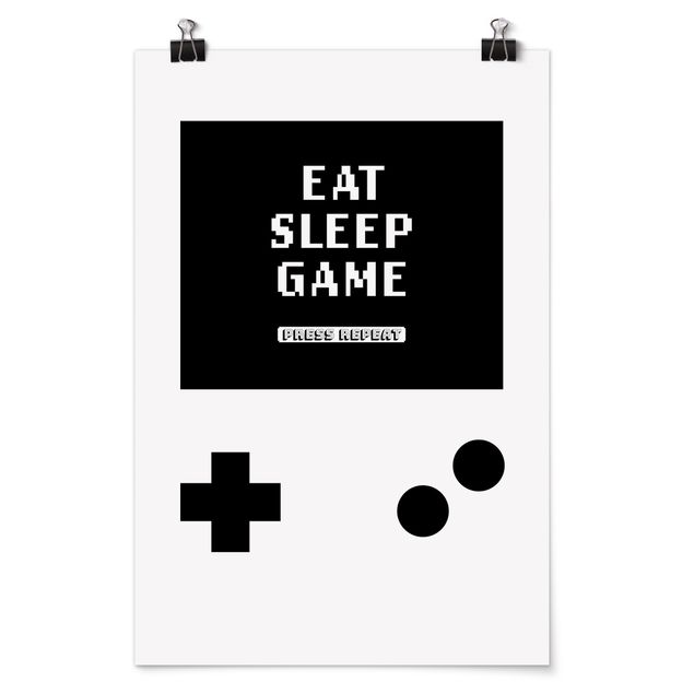 schöne Bilder Klassik Konsole Eat Sleep Game Press Repeat