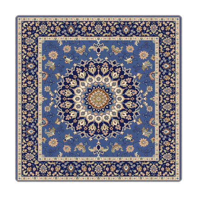 Teppich - Klassisches Persermuster Blau Beige