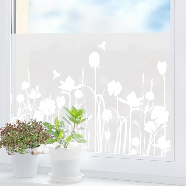 Fensterfolie Blumen Klee - Wiese II