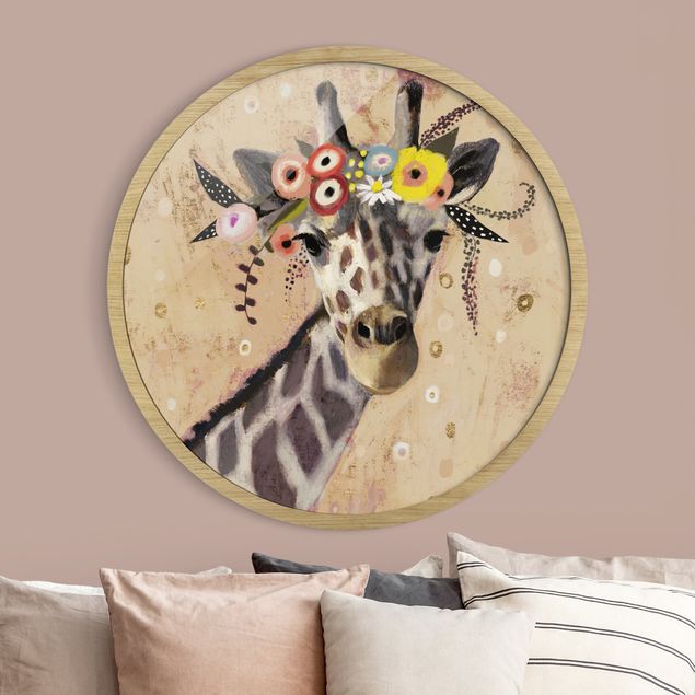 Moderne Bilder mit Rahmen Klimt Giraffe