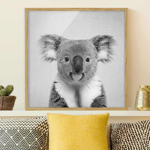 gerahmte Bilder schwarz-weiß Koala Klaus Schwarz Weiß