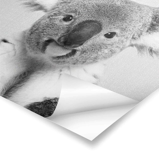 Poster - Koala Klaus Schwarz Weiß - Hochformat 3:4
