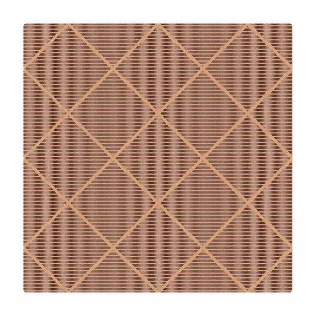 Kork-Teppich - Komposition kleiner Schwarzer Balken - Quadrat 1:1