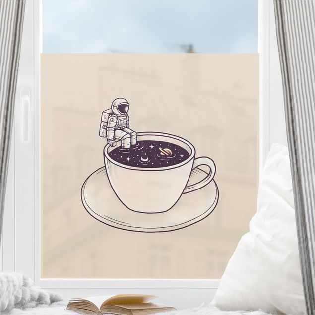 Fensterfolie bunt Kosmischer Kaffee