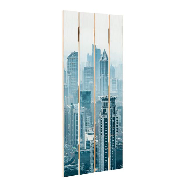 Holzbild - Kühles Shanghai - Hochformat