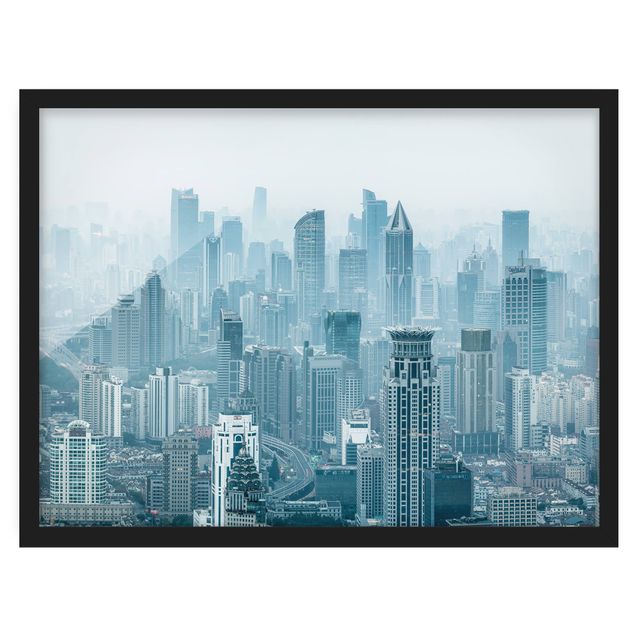 Bild mit Rahmen - Kühles Shanghai - Querformat