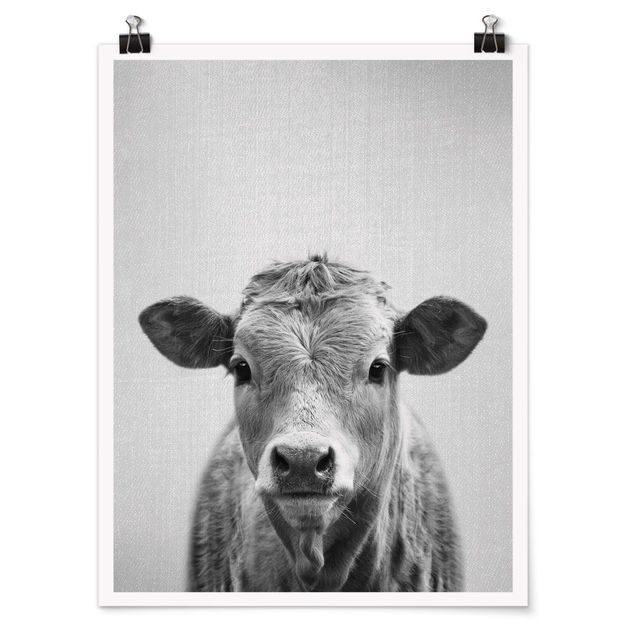 Moderne Poster Kuh Kathrin Schwarz Weiß