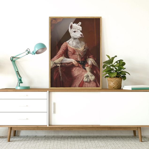 Moderne Bilder mit Rahmen Lady Alpaca