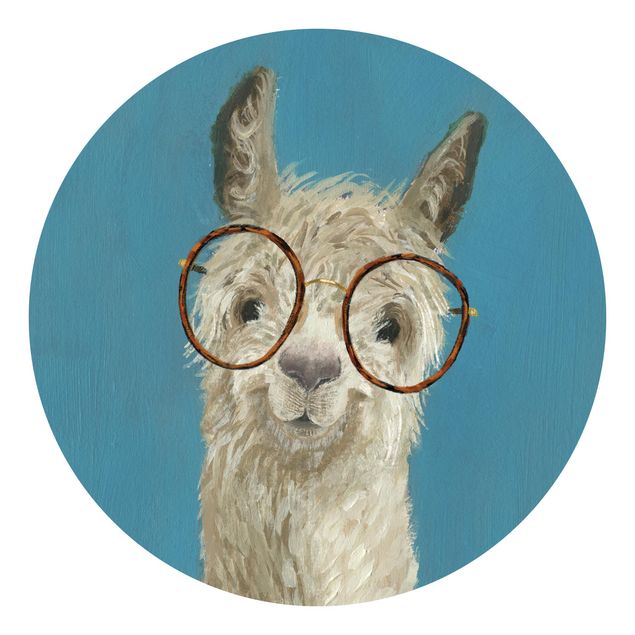 selbstklebende Tapete Lama mit Brille I