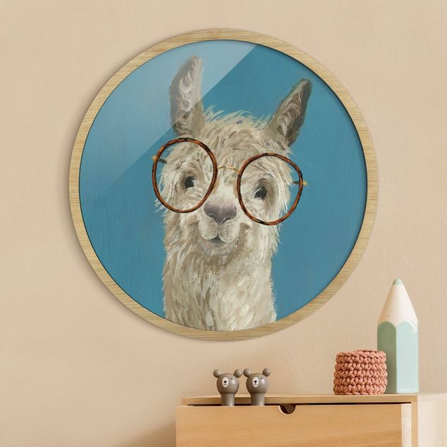 Moderne Bilder mit Rahmen Lama mit Brille I