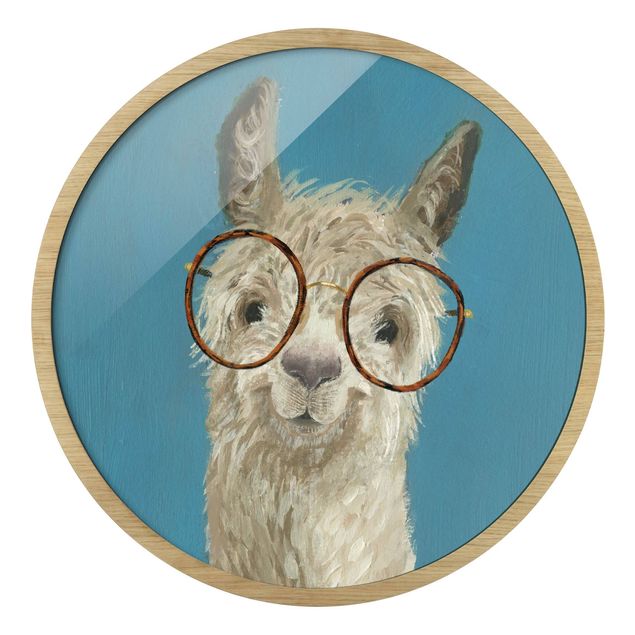 Wandbilder Lama mit Brille I