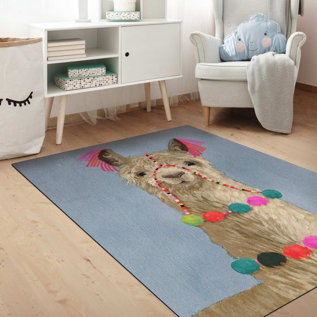 Moderne Teppiche Lama mit Schmuck IV