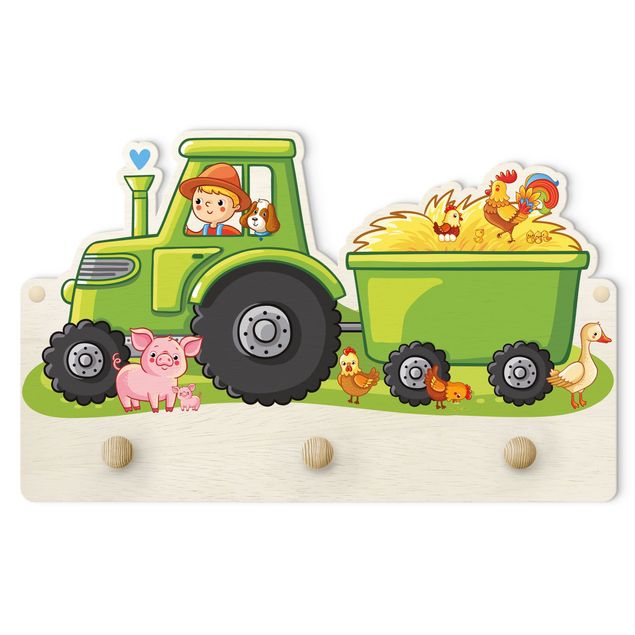 Kindergarderobe Holz - Landjunge Traktor