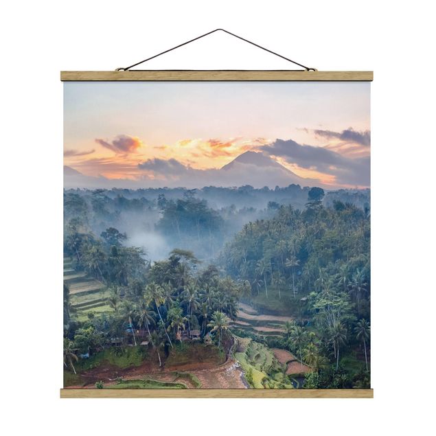 Stoffbild mit Posterleisten - Landschaft in Bali - Quadrat