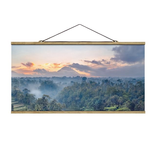 Stoffbild mit Posterleisten - Landschaft in Bali - Querformat