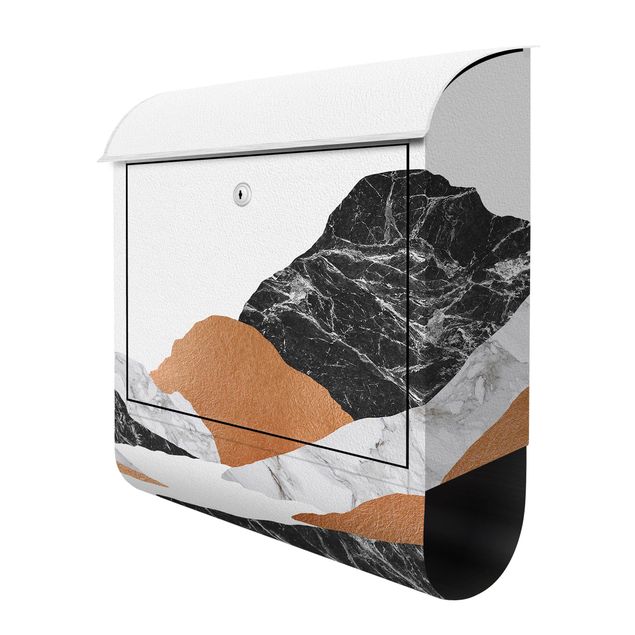 Briefkasten - Landschaft in Marmor und Kupfer II