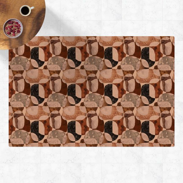 Teppich modern Lebende Steine Muster in Braun